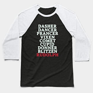 Reindeer names Baseball T-Shirt